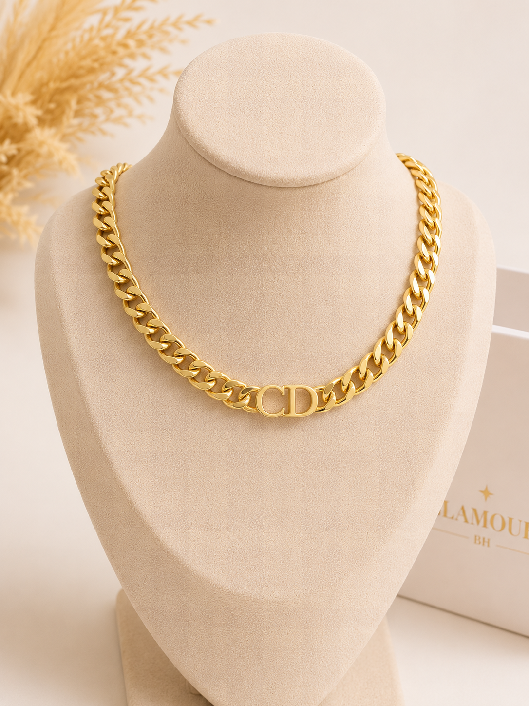 21K GOLD PLATED DIOR NECKLACE