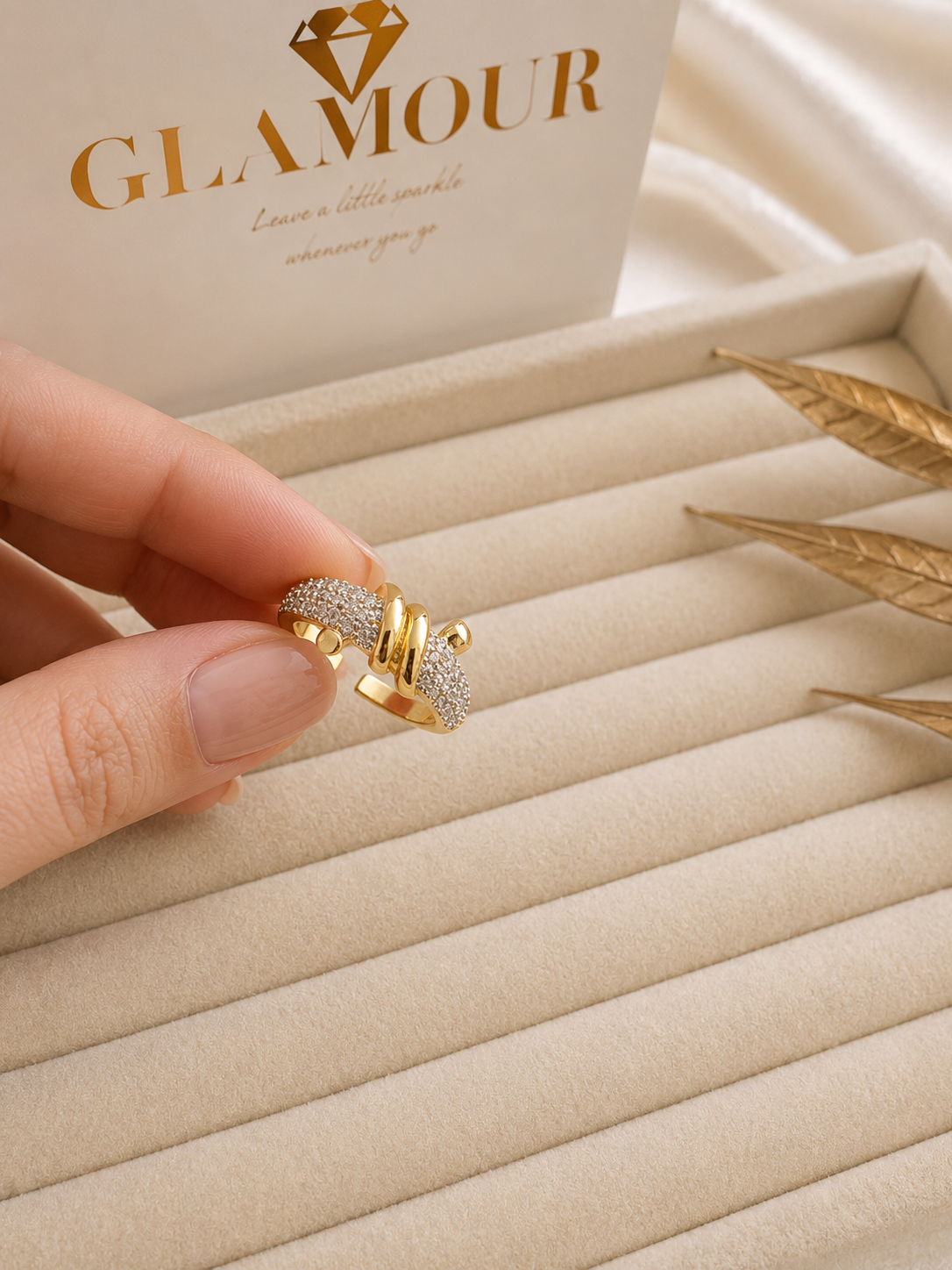 18K GOLD PLATED RING WITH ZIRCONS
