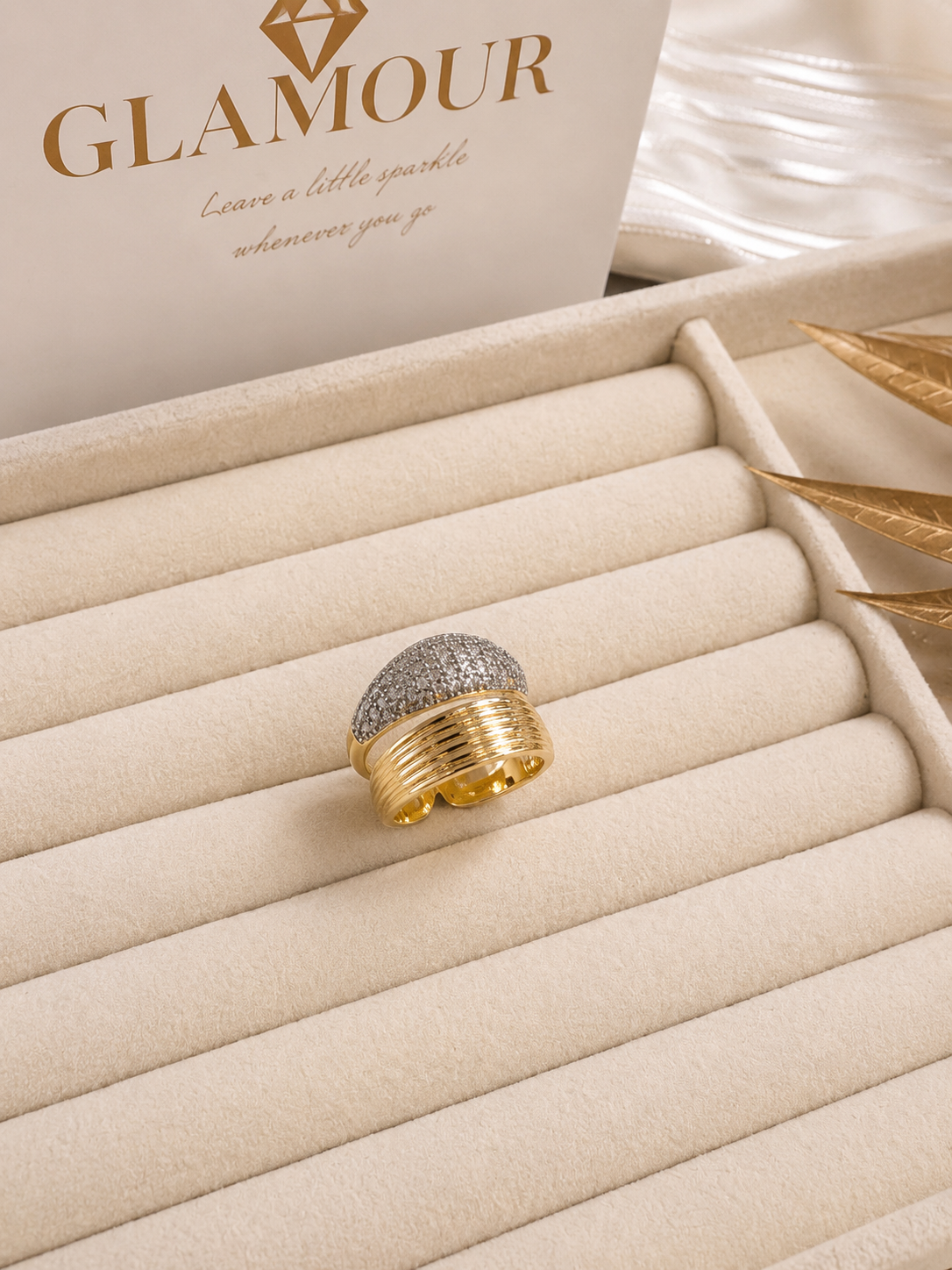 18K GOLD PLATED RING WITH ZIRCONS