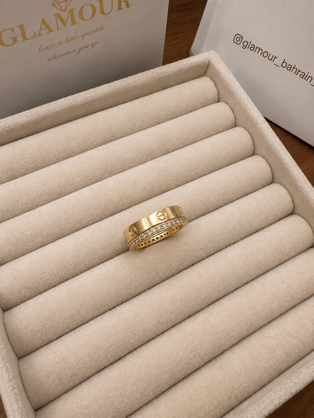 22 k gold plated love ring