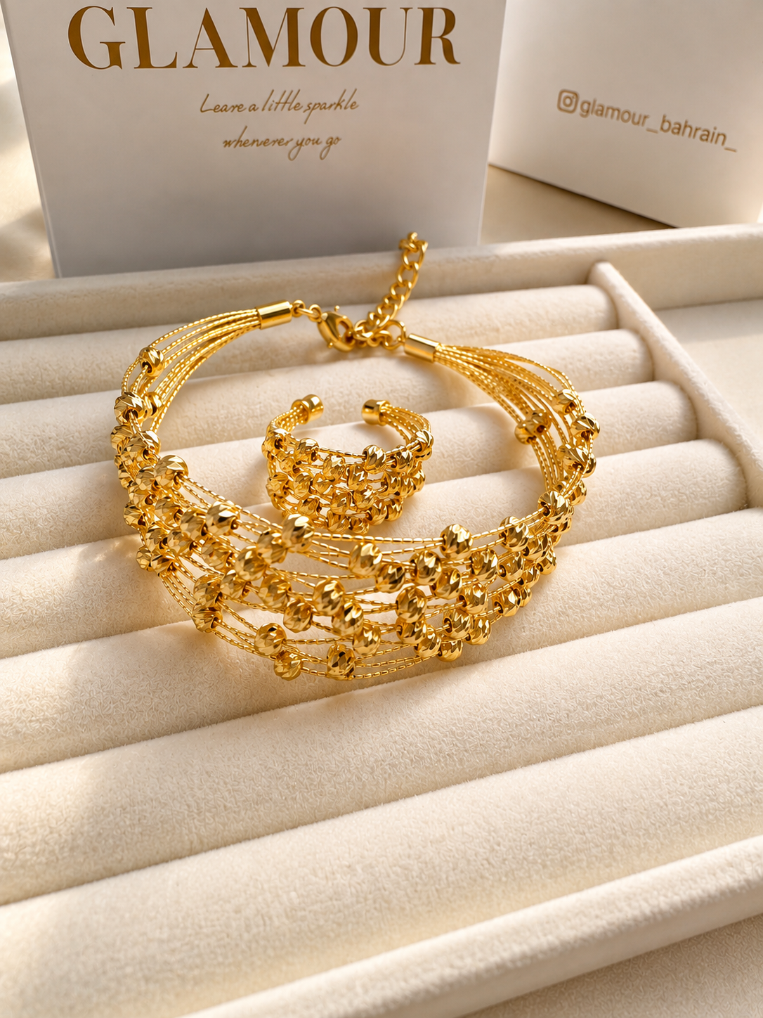 21K gold plated set ( bracelet and ring)