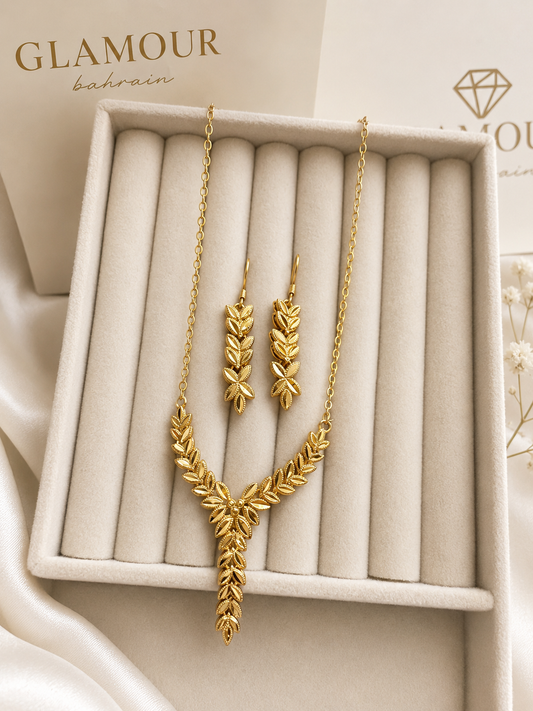 Leaf 22K gold plated set