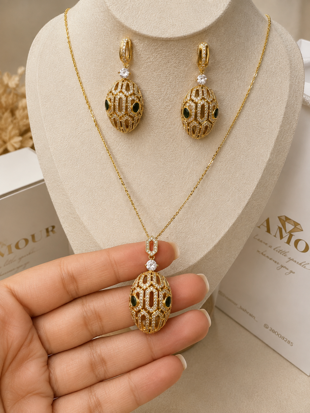 21K SNAKE NECKLACE SET