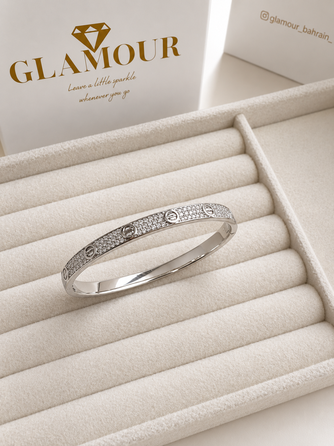 Cartier love bracelet with zircons - silver color