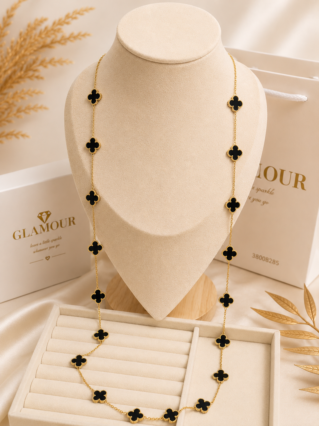 MAROON COLOR- VAN CLEEF NECKLACE