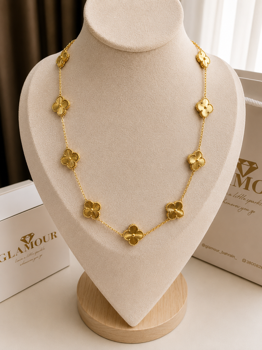 22K GOLD PLATED VAN CLEEF NECKLACE GOLD COLOR