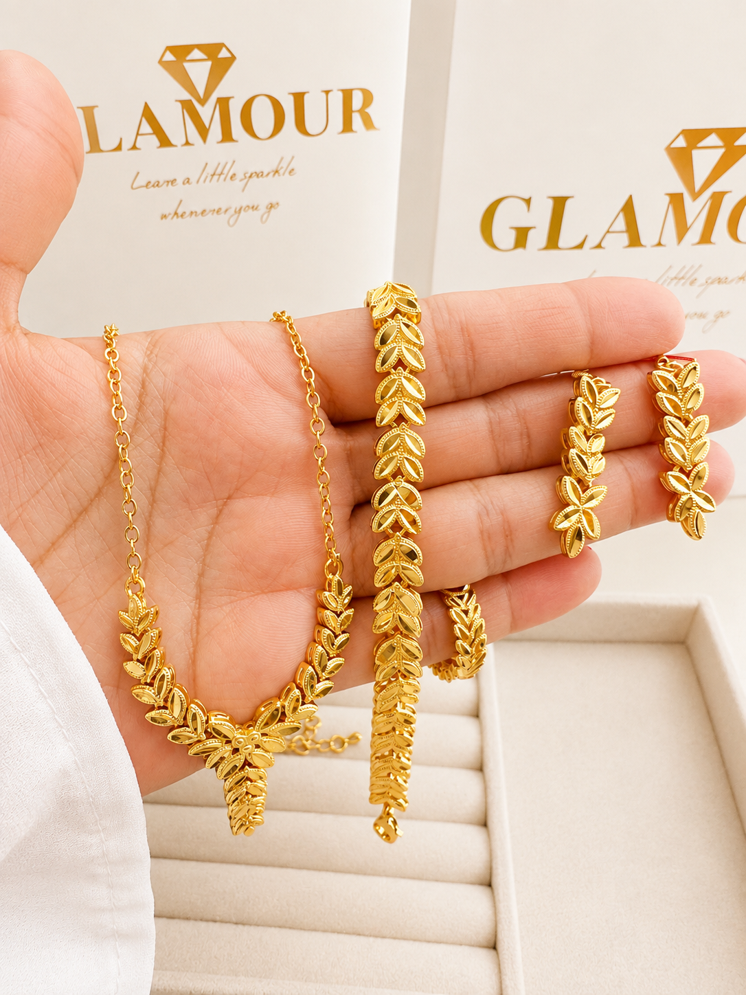 Leaf 22K gold plated full set