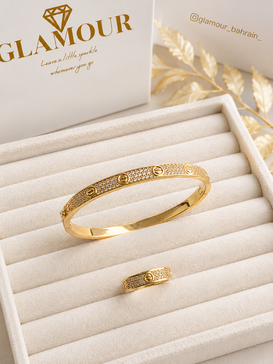 Zircons Cartier love set( bracelet and ring)
