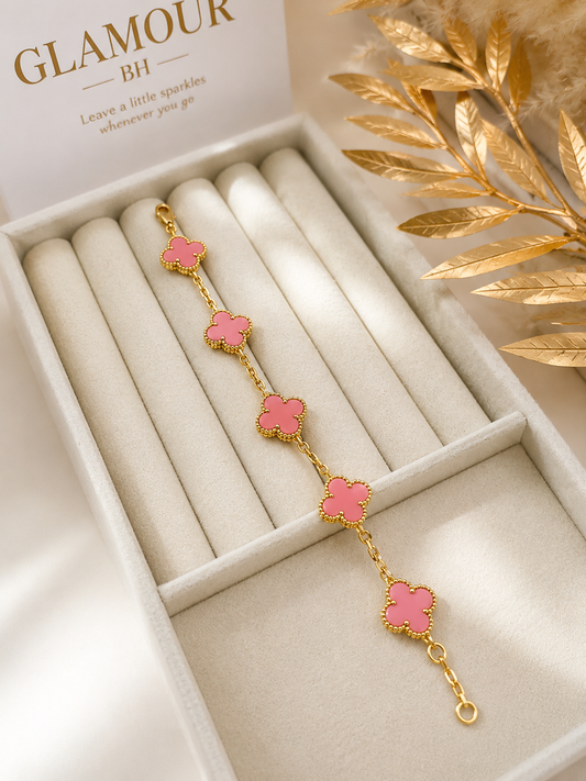 18k GOLD PLATED VAN CLEEF BRACELET PINK COLOR