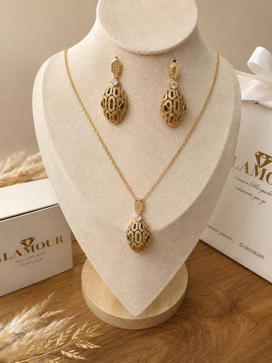 21K SNAKE NECKLACE SET