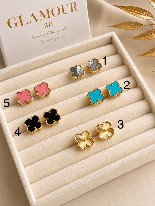 18K gold plated van cleef earrings