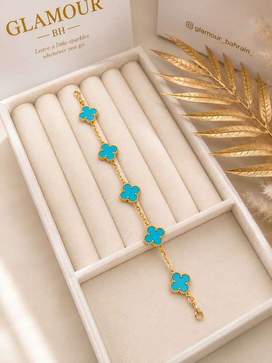 18k GOLD PLATED VAN CLEEF BRACELET BLUE COLOR