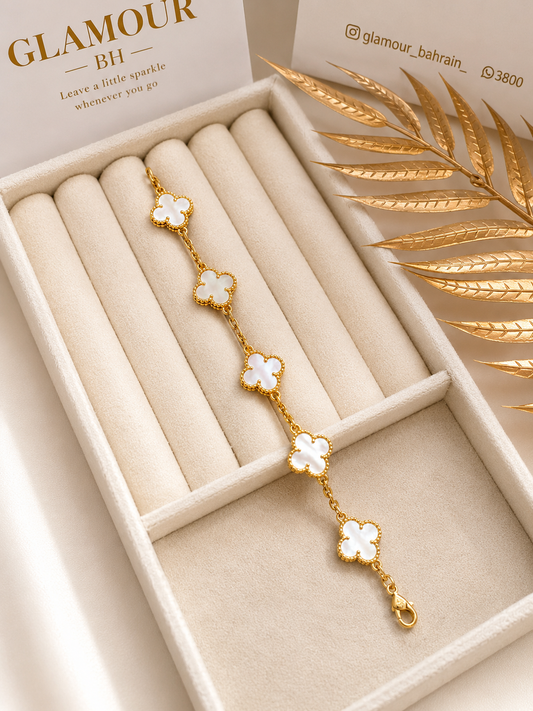 18k GOLD PLATED VAN CLEEF BRACELET white COLOR
