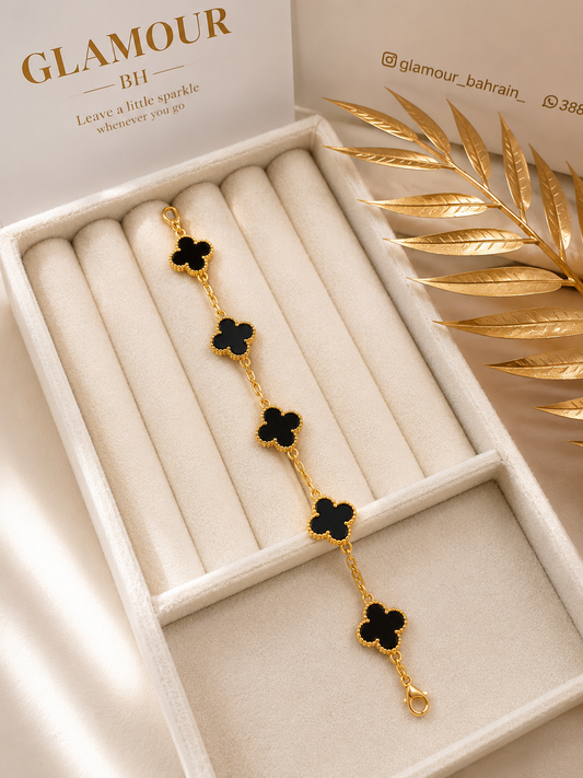 18k GOLD PLATED VAN CLEEF BRACELET BLACK COLOR