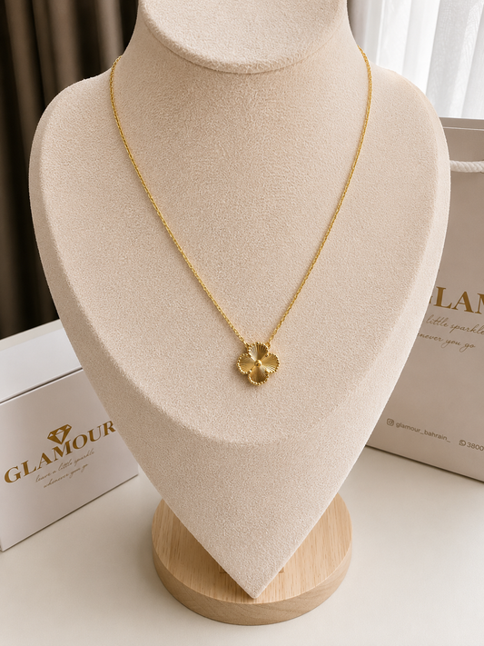 18K gold plated gold color VAN CLEEF NECKLACE