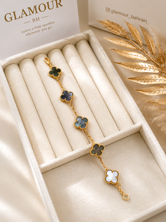 18k GOLD PLATED VAN CLEEF BRACELET GREY COLOR