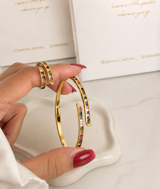18k gold plated set ( bracelet and ring)