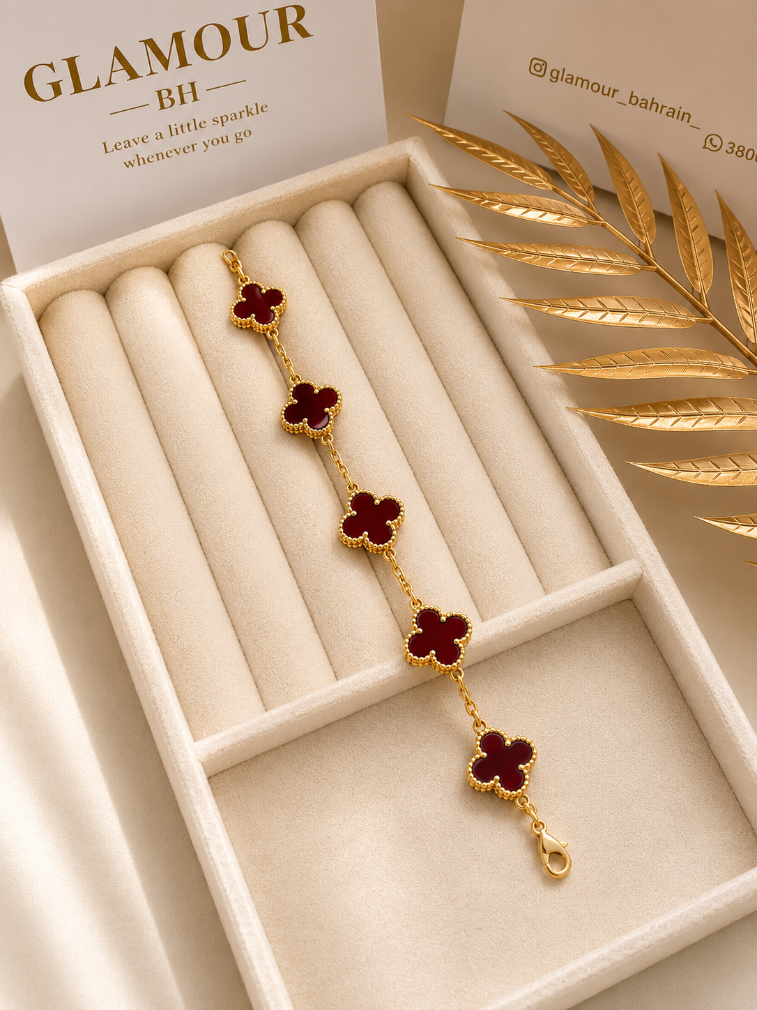 18k GOLD PLATED VAN CLEEF BRACELET RED COLOR
