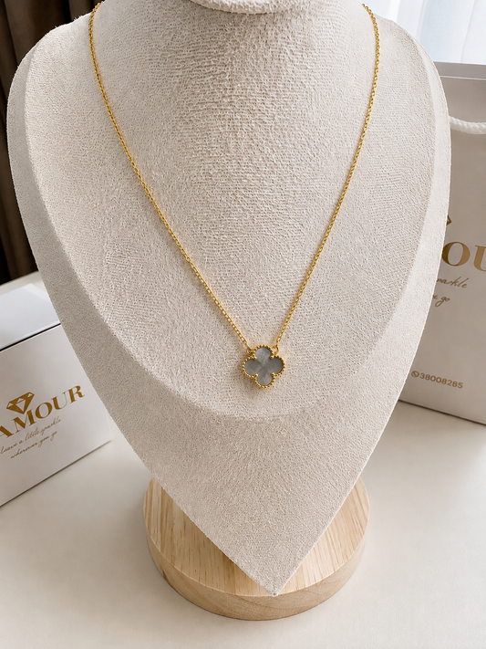 18K gold plated - van cleef necklace grey color