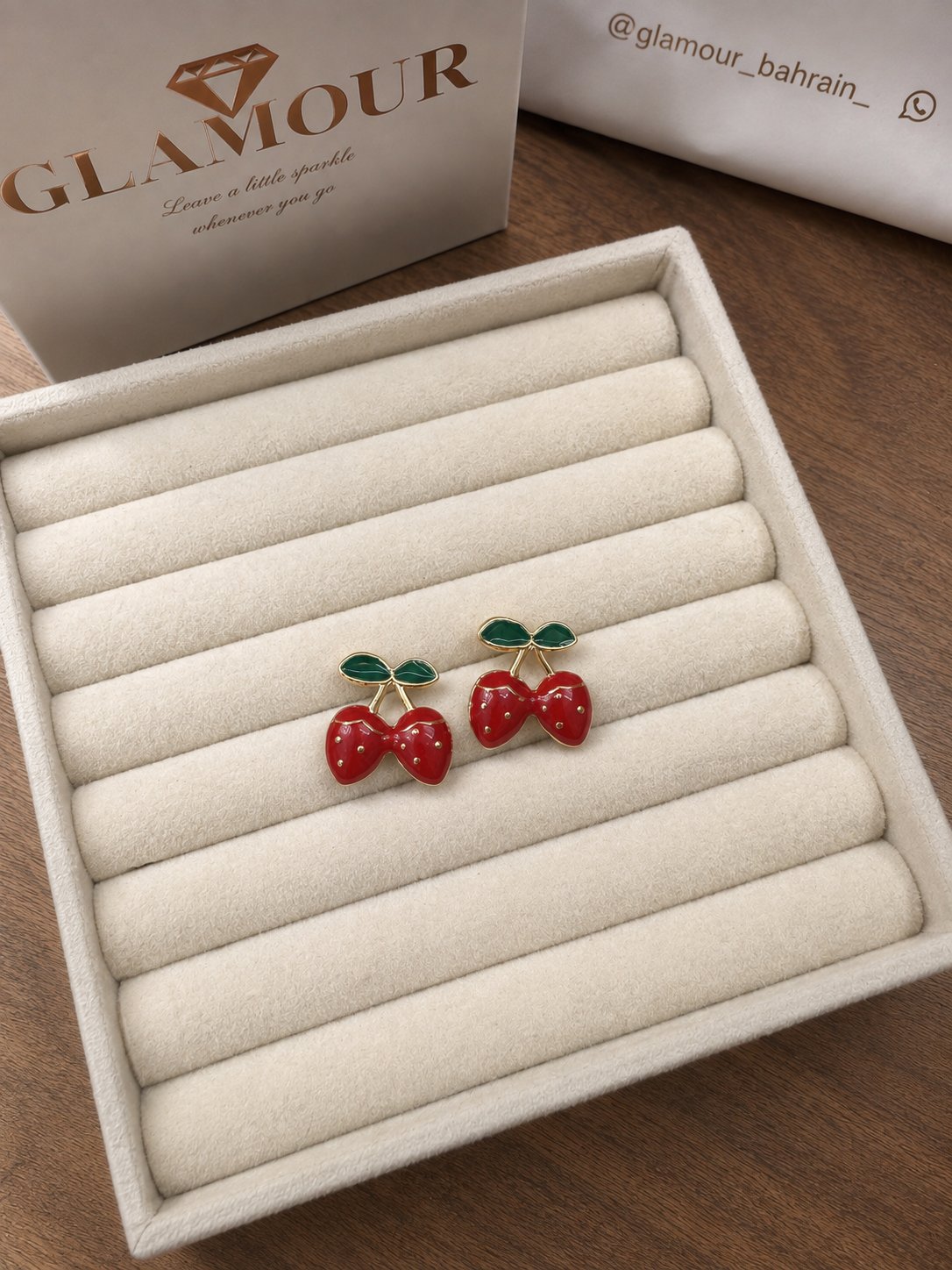 Cherry earrings -18K gold plated