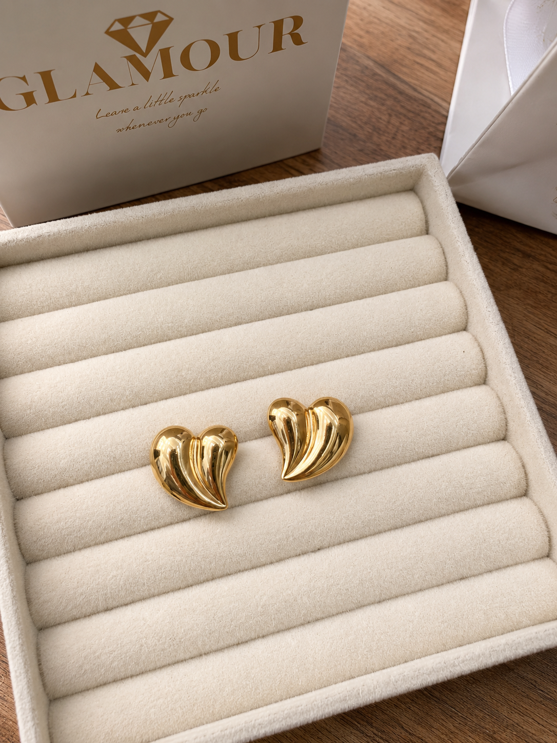 18K gold plated heart earrings