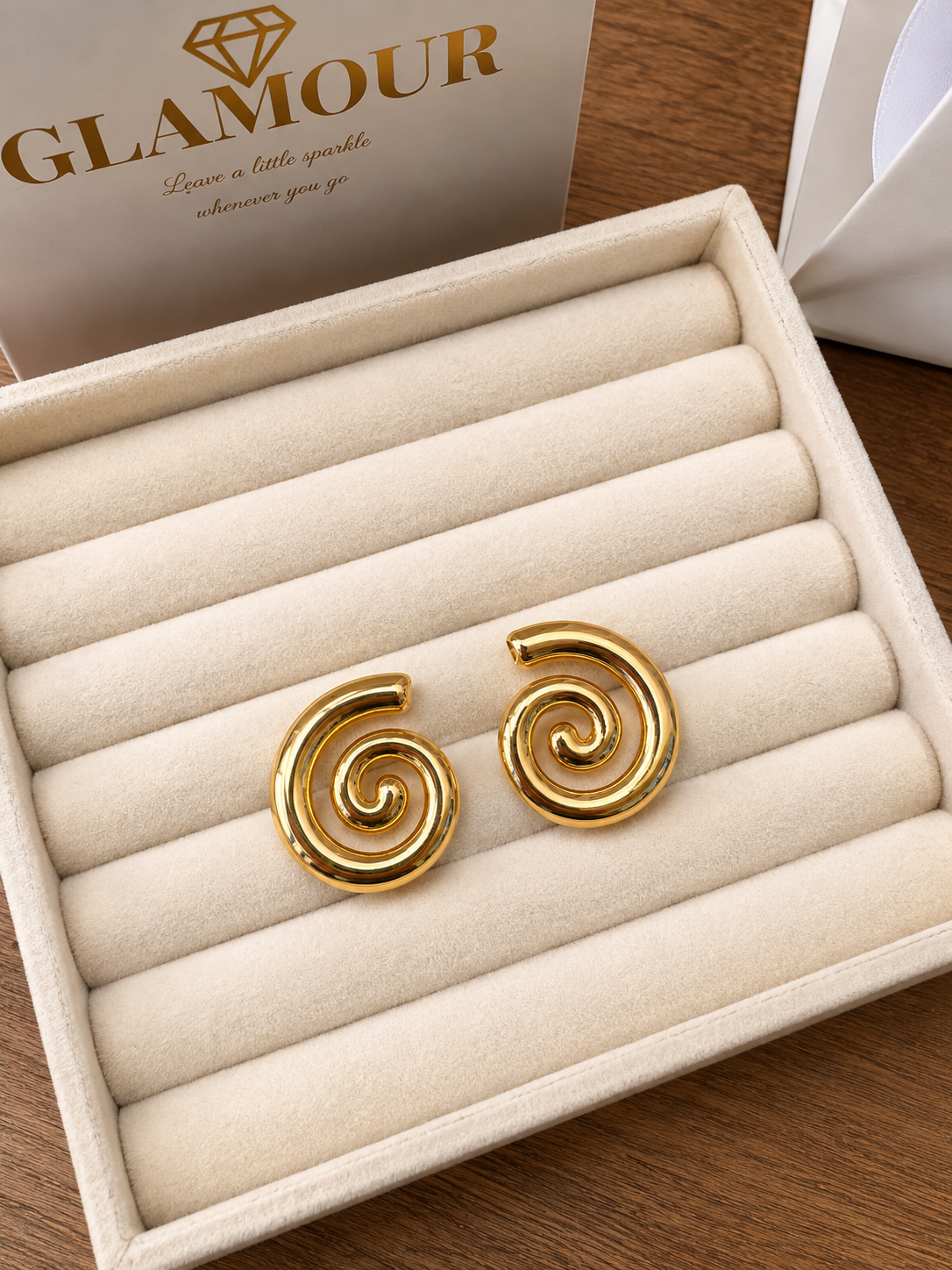 18K gold plated sprials earrings