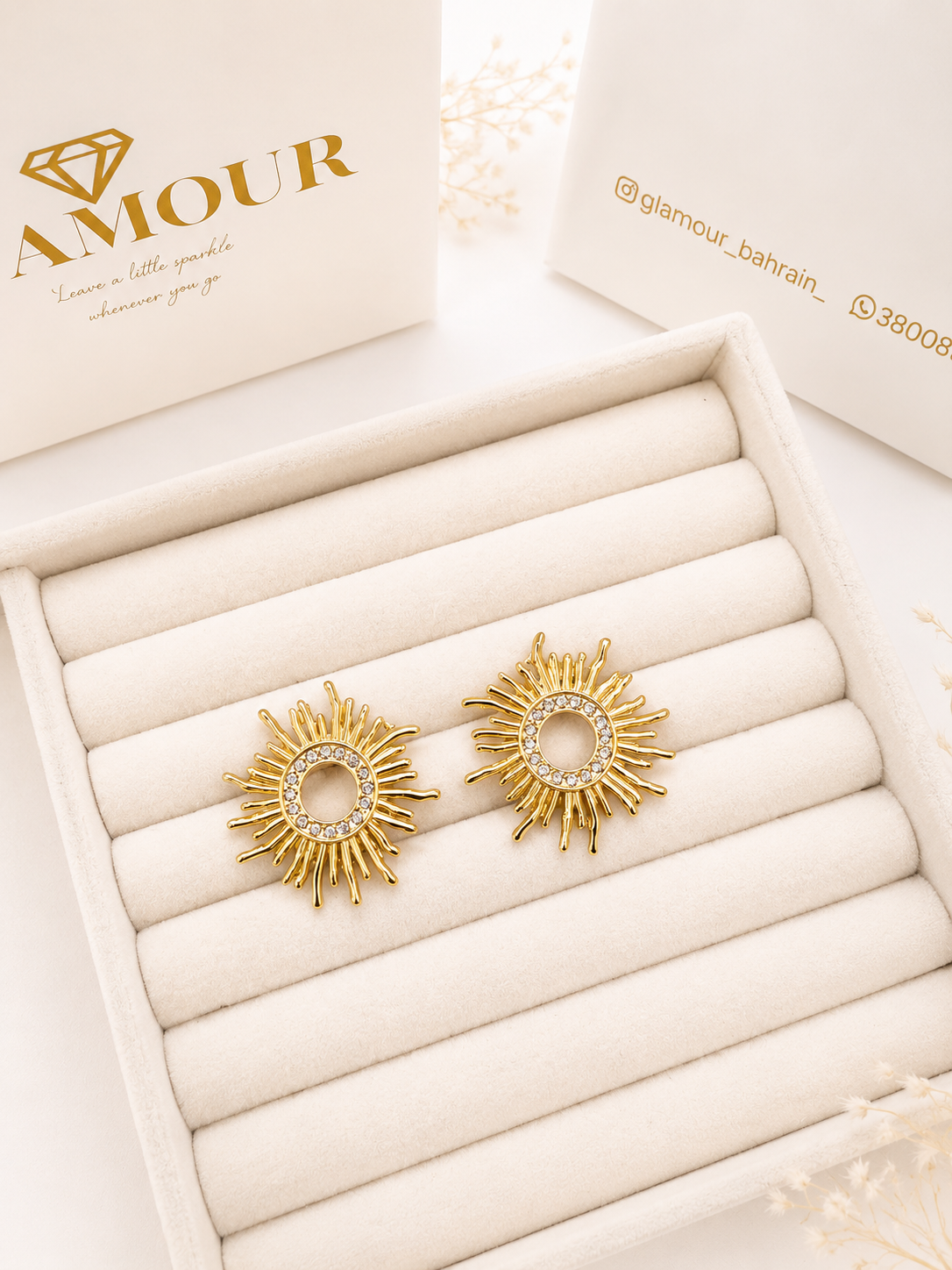 18k gold plated sunburst earrings