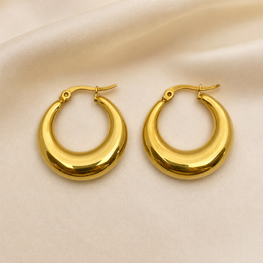 18K gold plated round Hoop earrings
