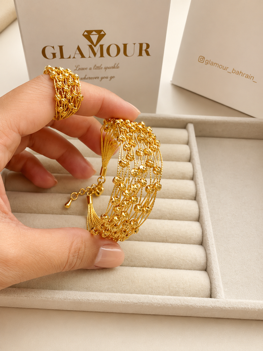 21K gold plated set ( bracelet and ring)