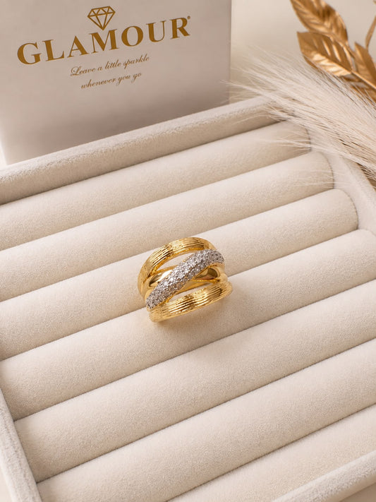 ZIRCON GOLD PLATED RING
