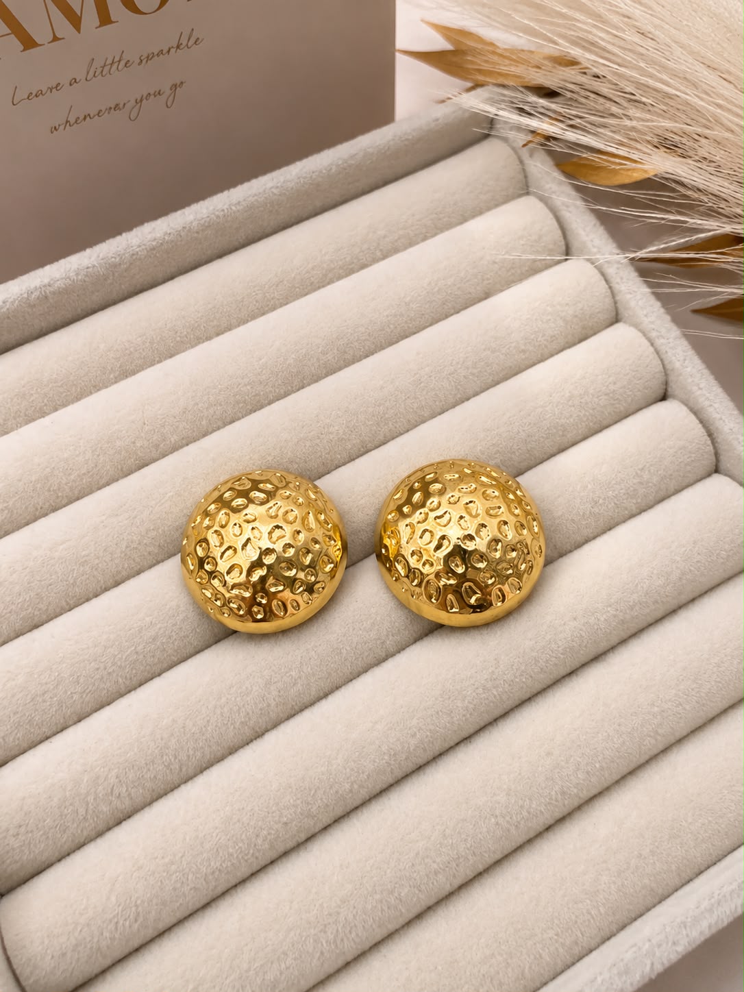 18K GOLD PLATED ROUND EARRING