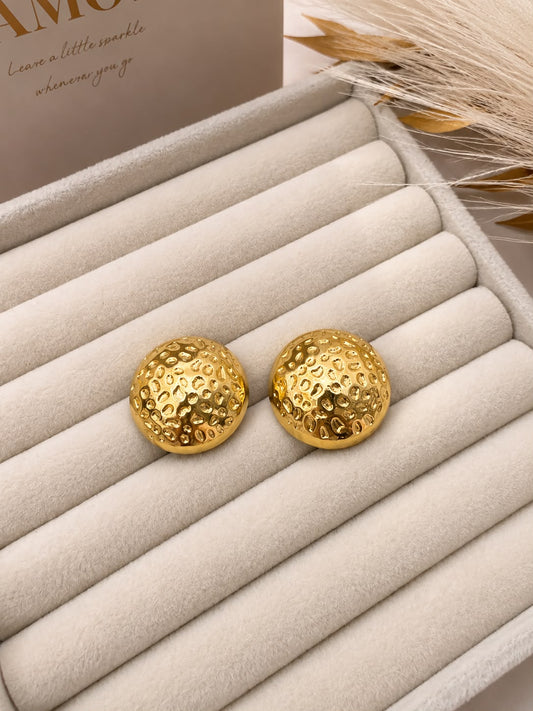 18K GOLD PLATED ROUND EARRING