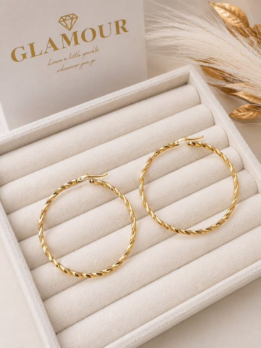18K GOLD PLATED ROUND EARRINGS