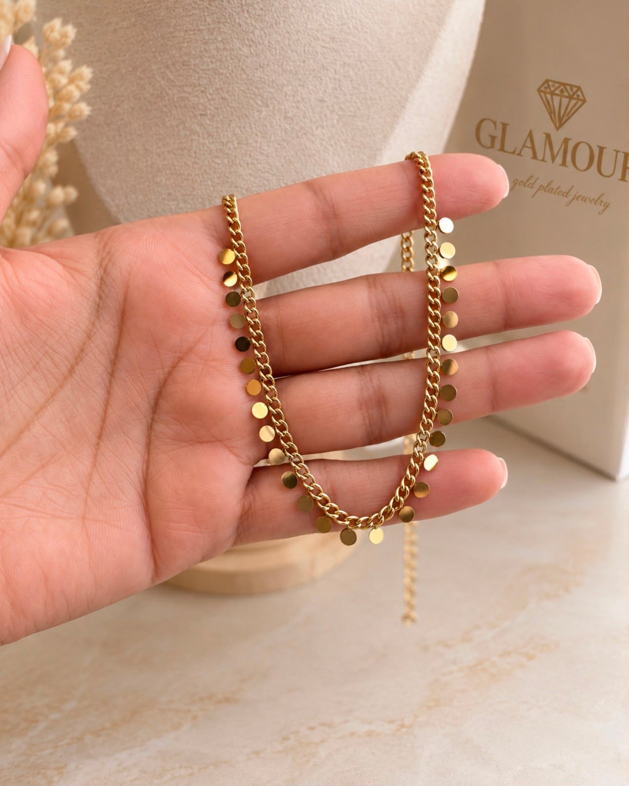 18K GOLD PLATED Stainless Steel Tassel Necklace